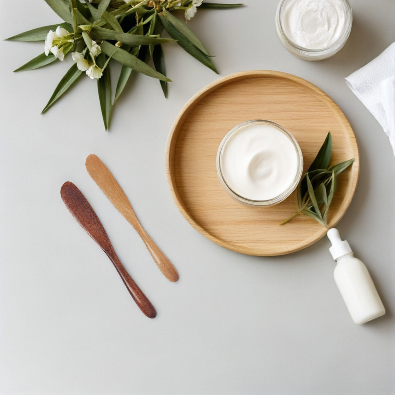 Skincare Natur E - Set di 2 Spatole in Legno